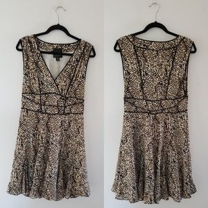 McGinn leopard sleveless fit flare dress size 10